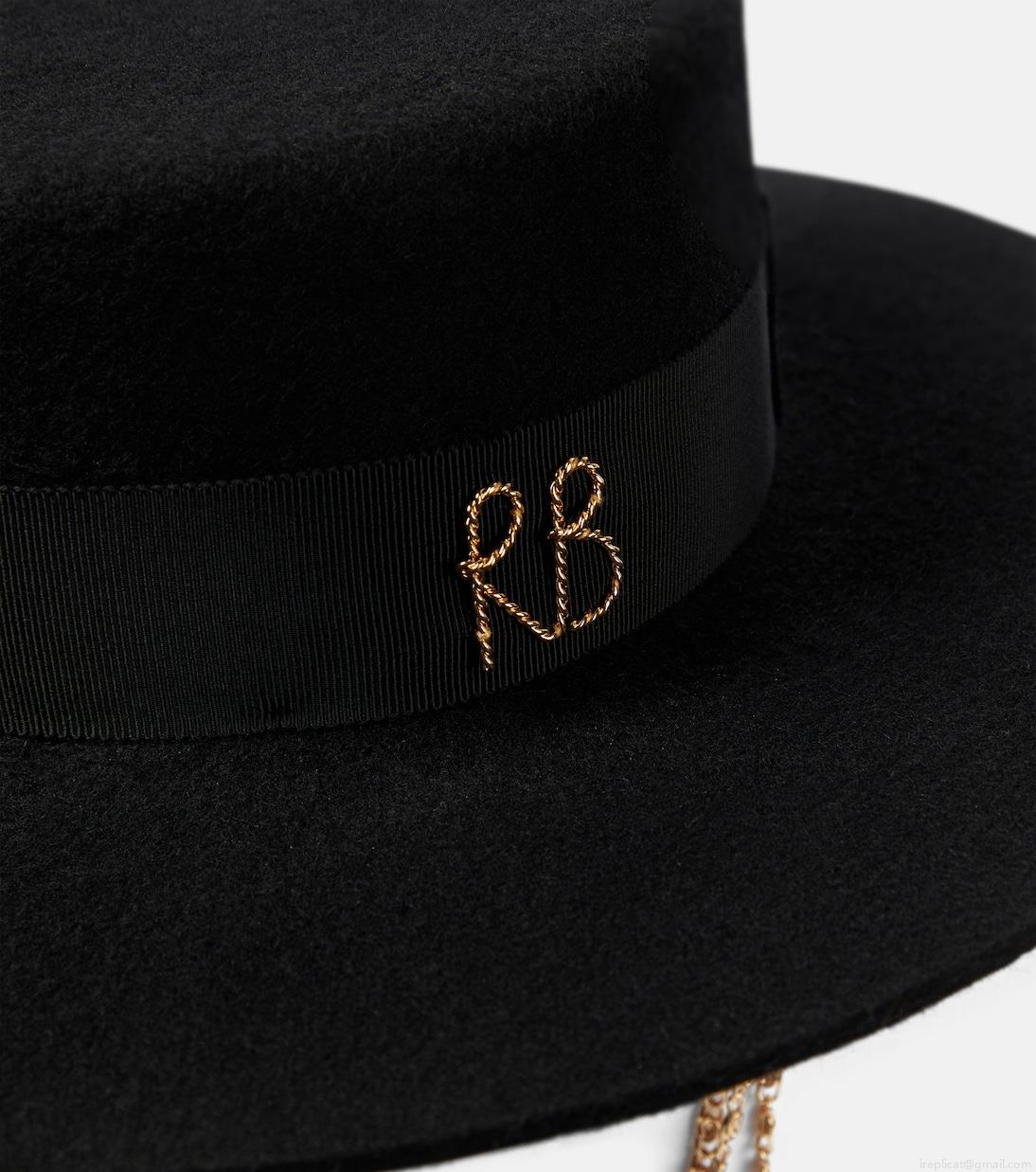 Ruslan BaginskiyChain-detail wool felt boater hat