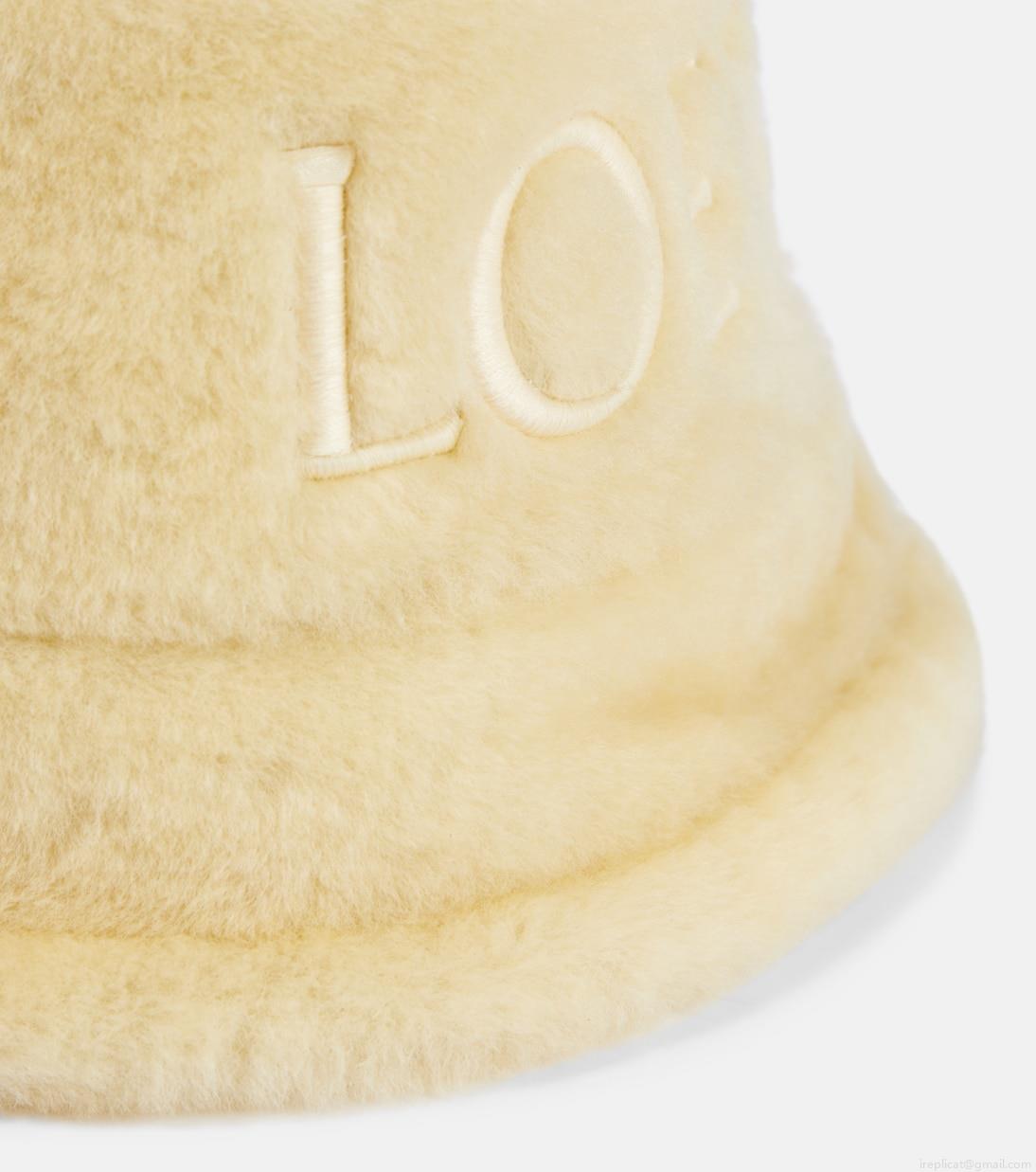 LoeweLogo shearling bucket hat