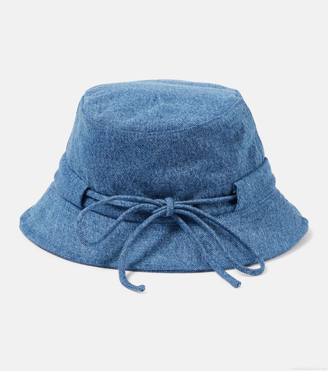 JacquemusLogo denim bucket hat