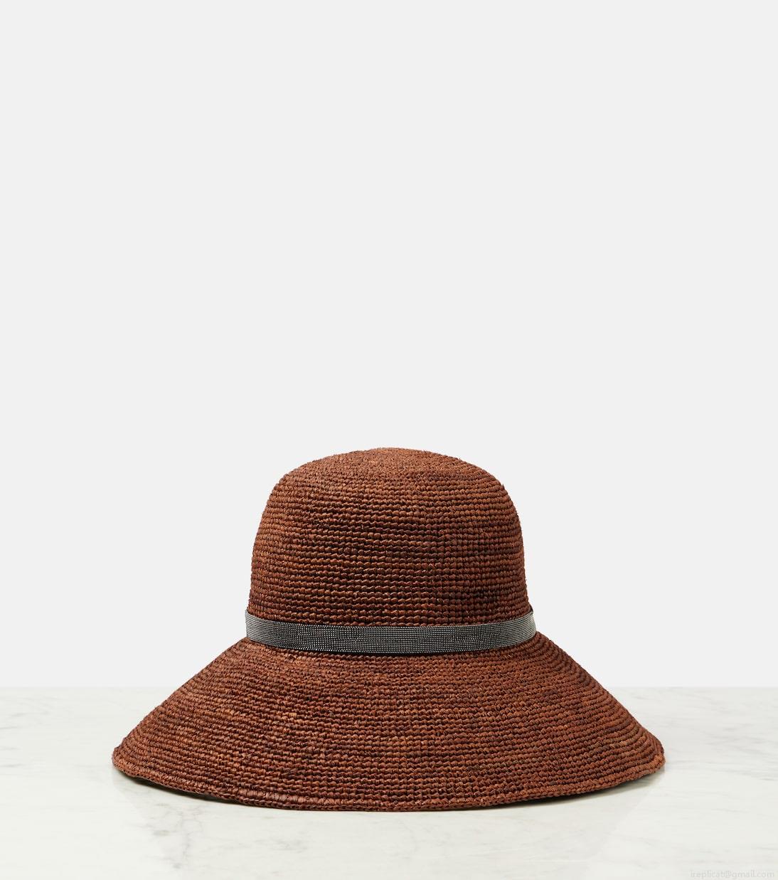 Brunello CucinelliMonili-embellished straw sun hat