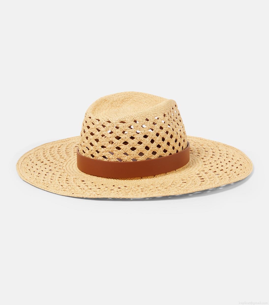 ValentinoVGold raffia-effect Panama hat