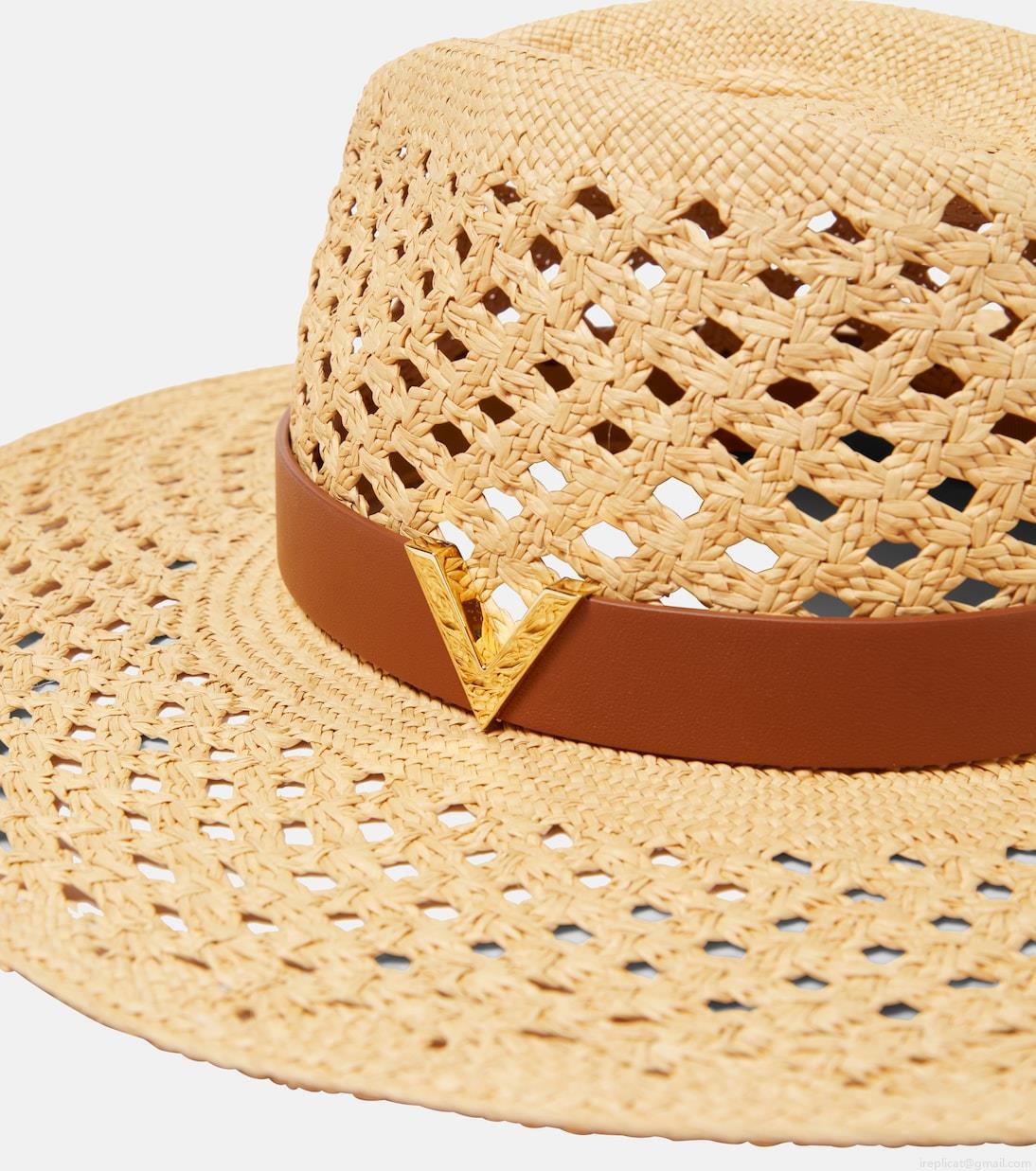 ValentinoVGold raffia-effect Panama hat