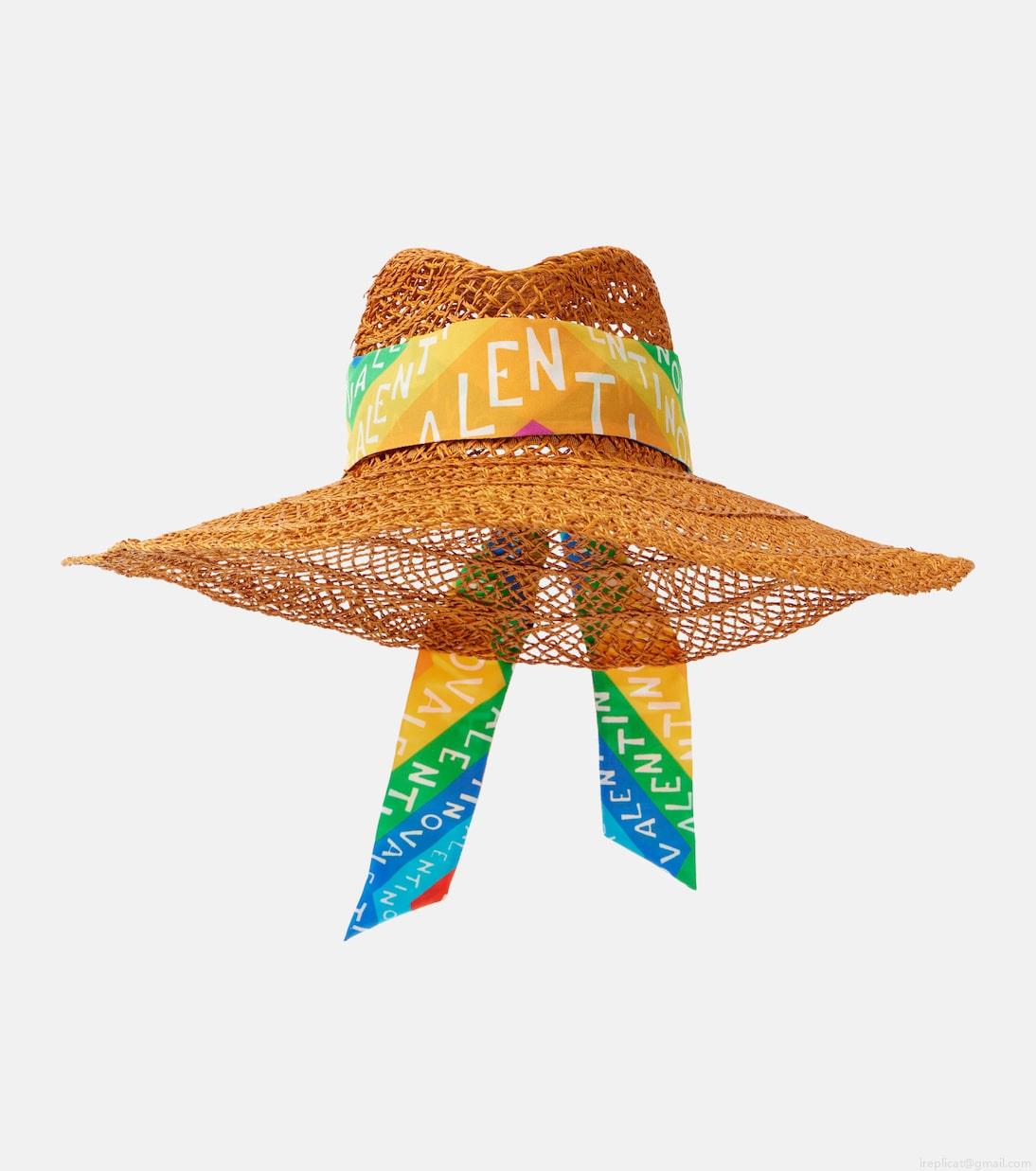 ValentinoValentino Chevron 24 straw sun hat