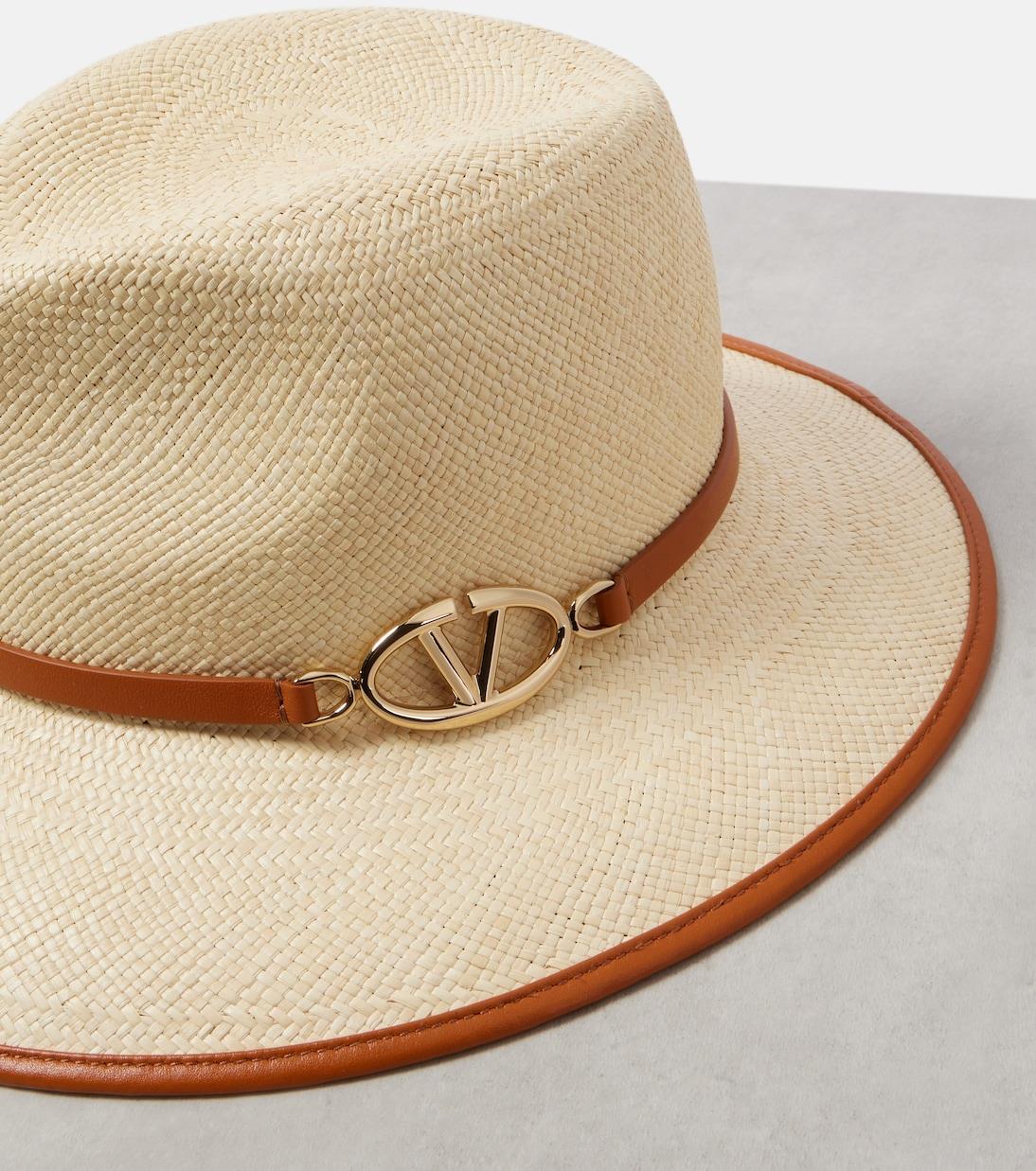 ValentinoThe Bold Edition VLogo straw fedora