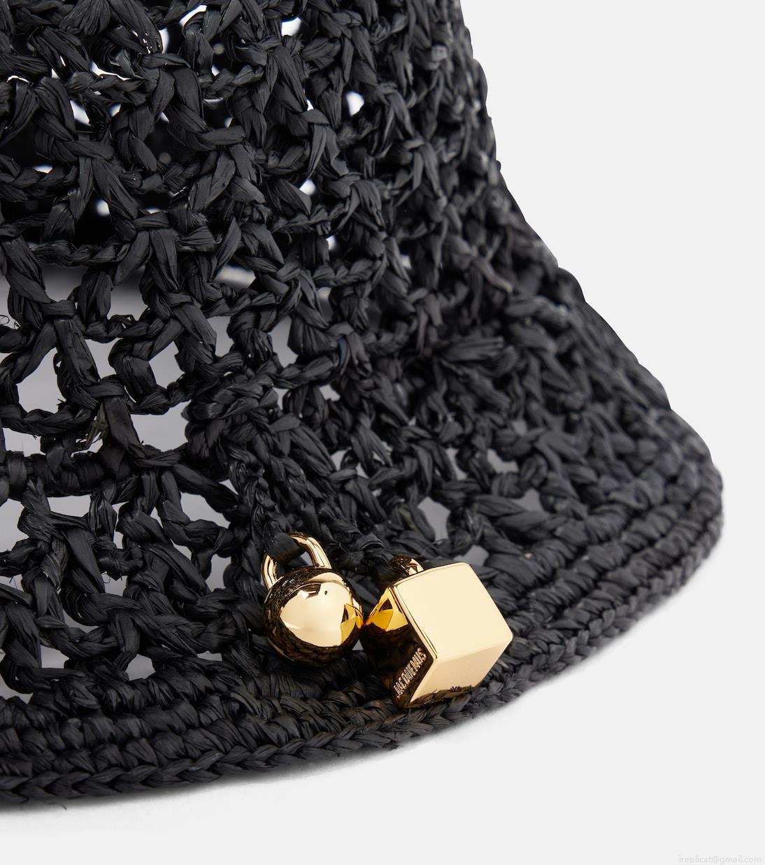 JacquemusLe Bob Spiaggia raffia bucket hat