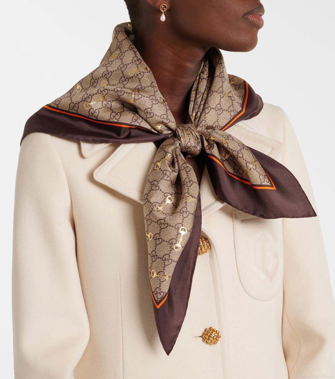 GucciGG printed silk scarf