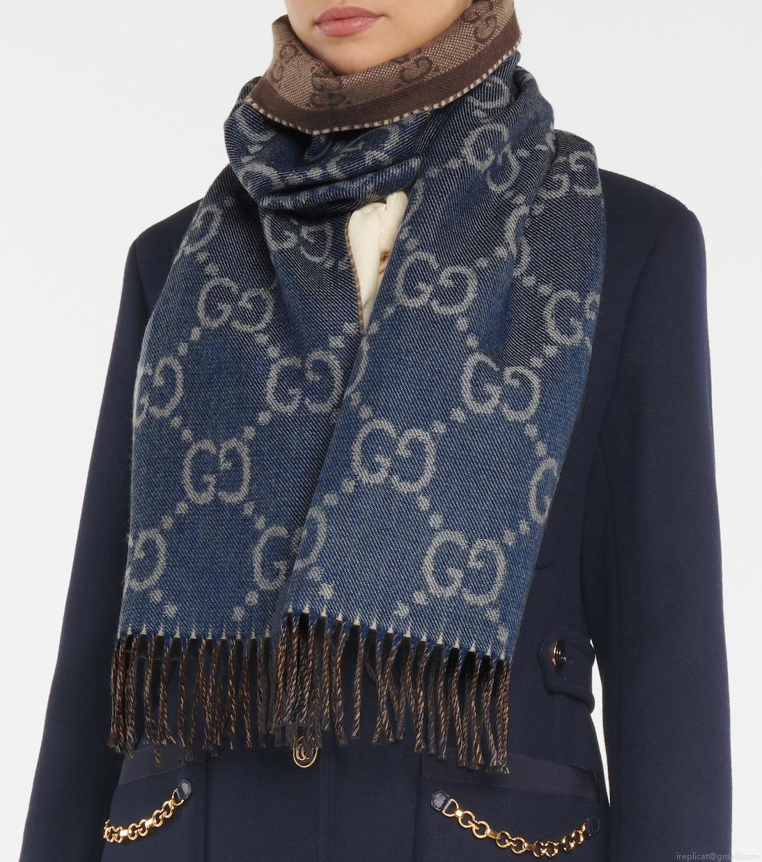 GucciGG jacquard wool scarf