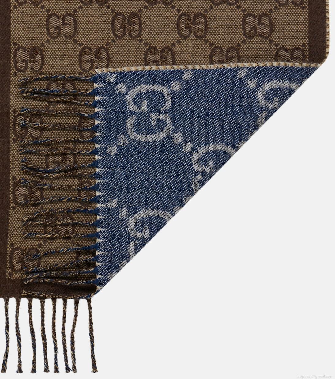 GucciGG jacquard wool scarf