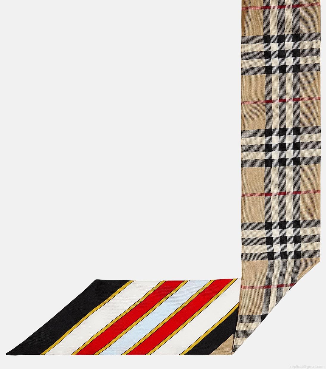 BurberrySkinny checked silk scarf