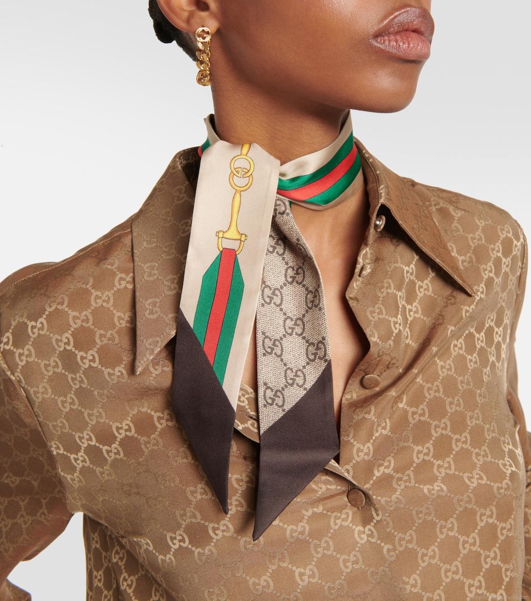 GucciGG printed silk scarf