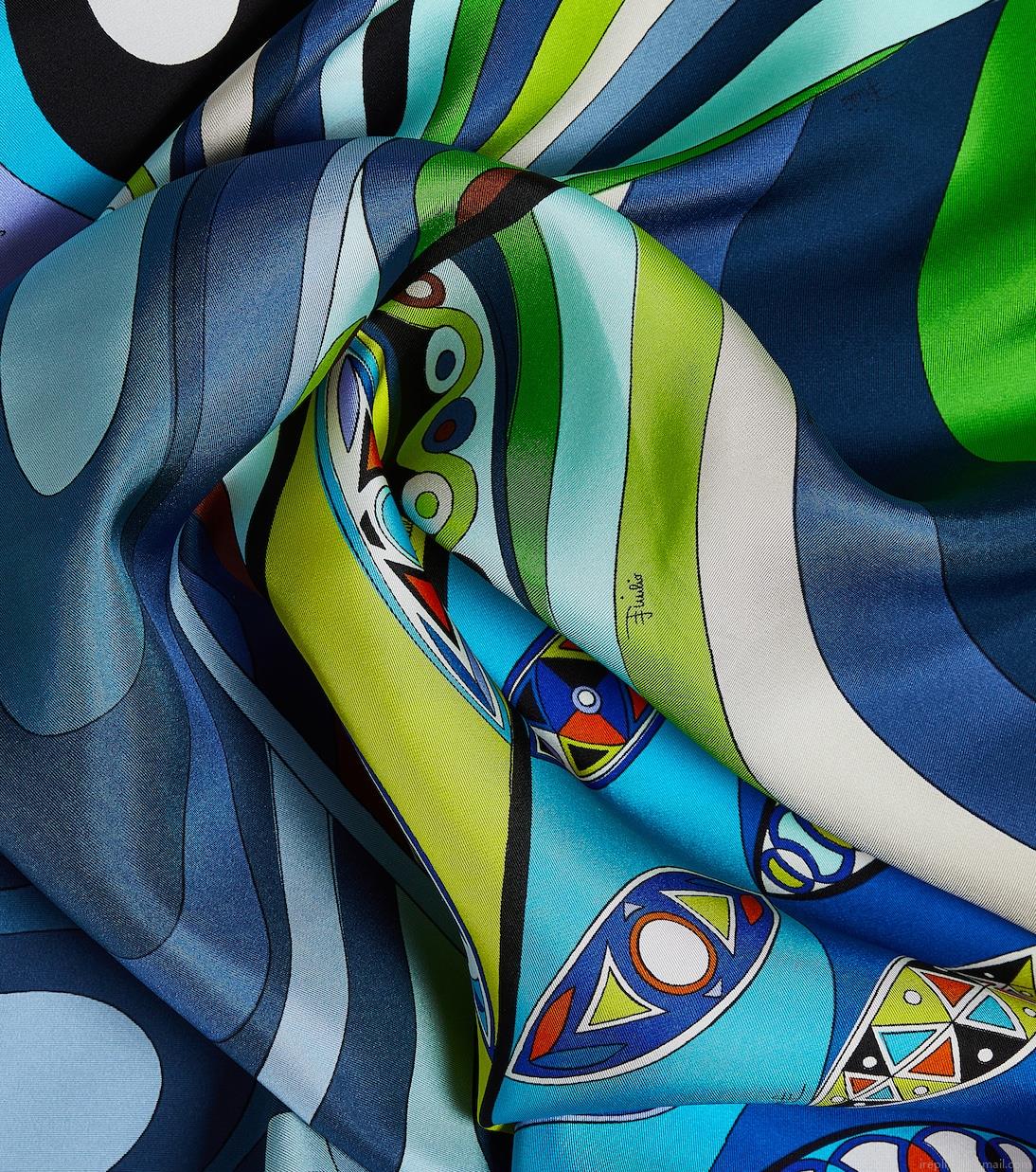 PucciPatchwork silk twill scarf