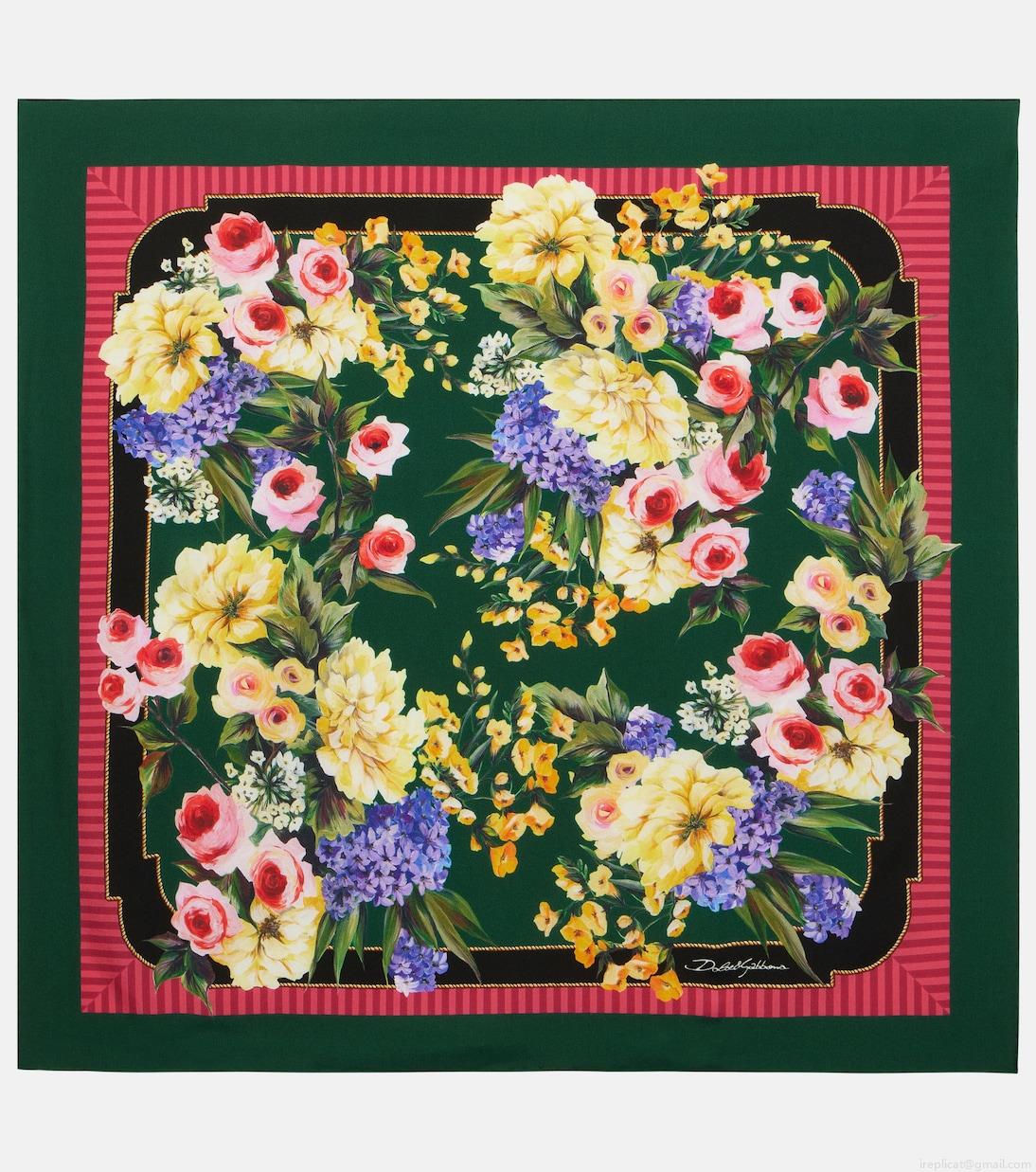 Dolce&GabbanaGarden-print silk twill scarf