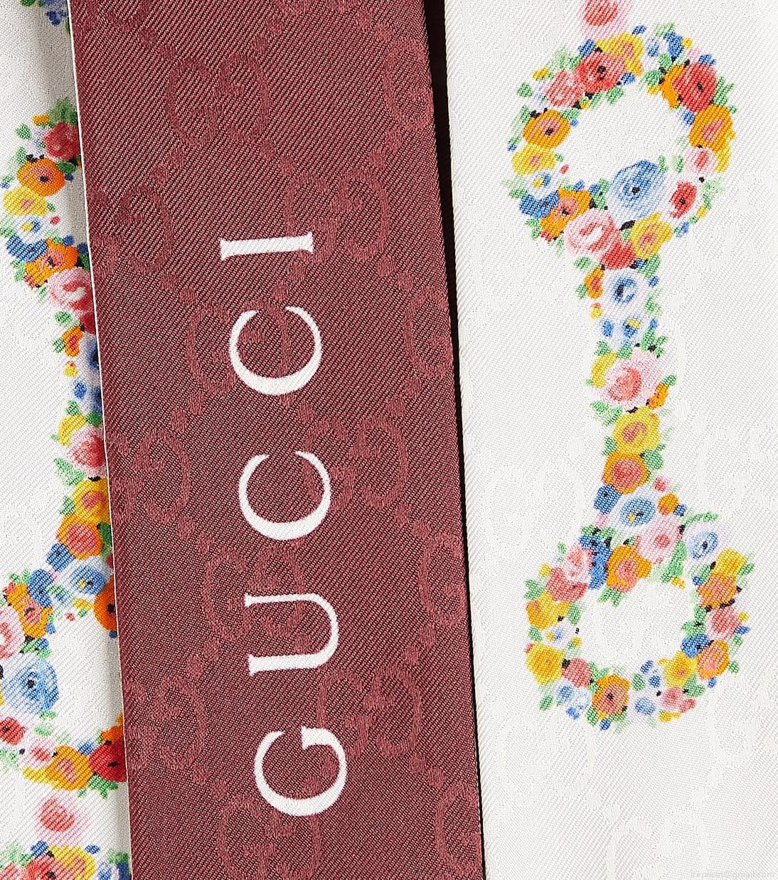 GucciGucci Horsebit floral silk scarf