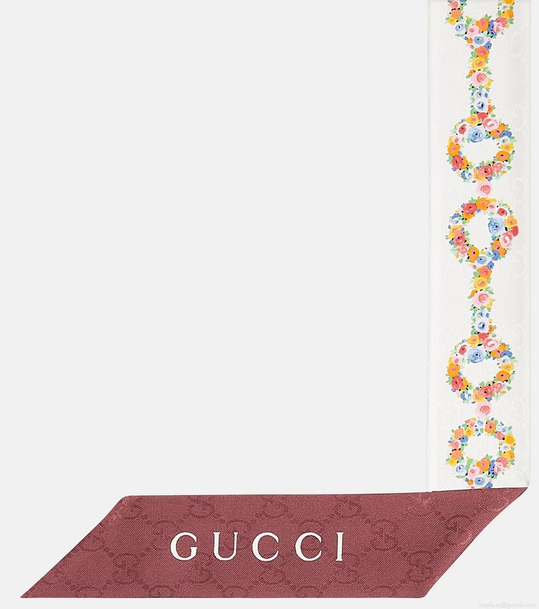 GucciGucci Horsebit floral silk scarf