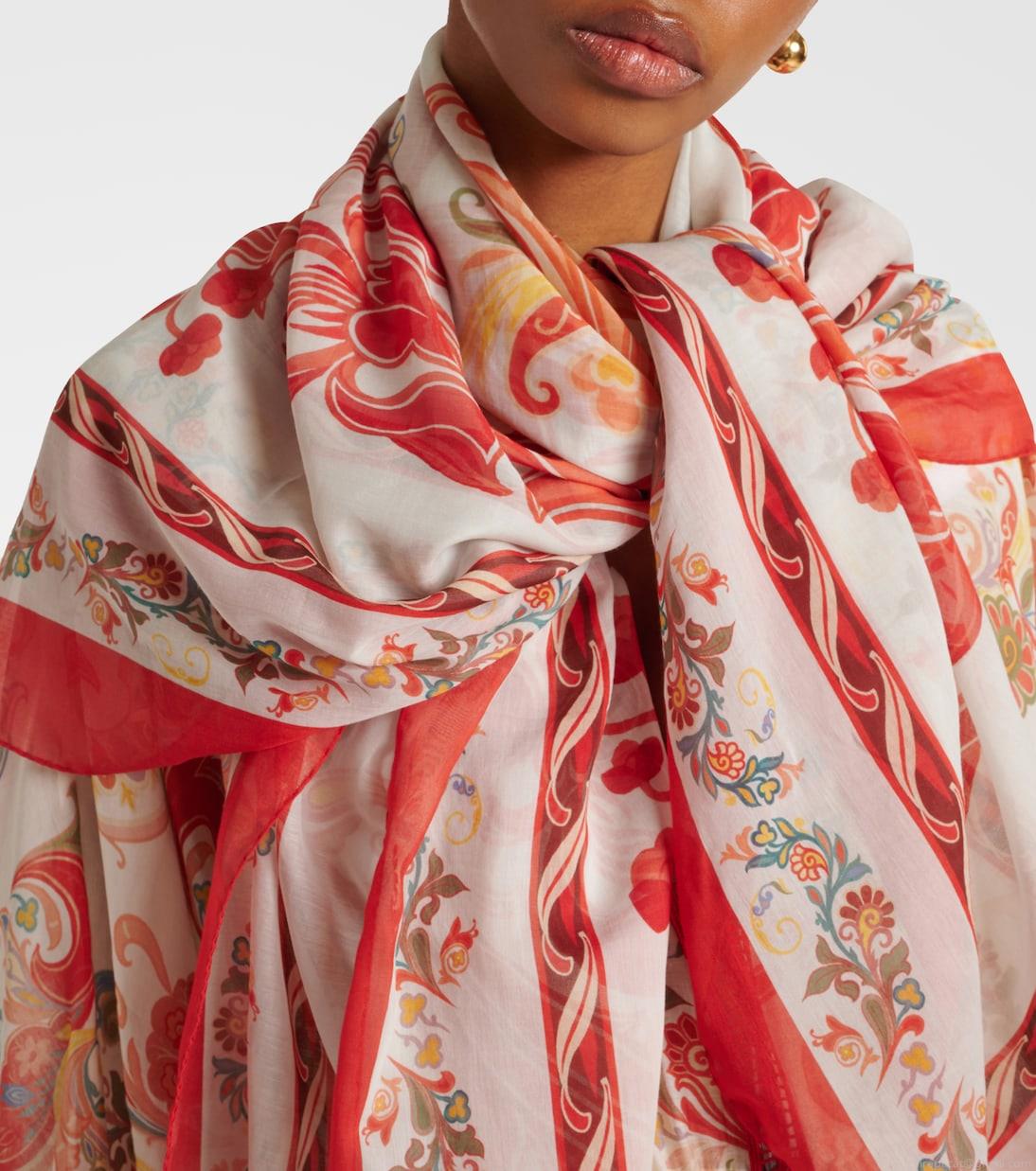 EtroPrinted cotton and silk scarf