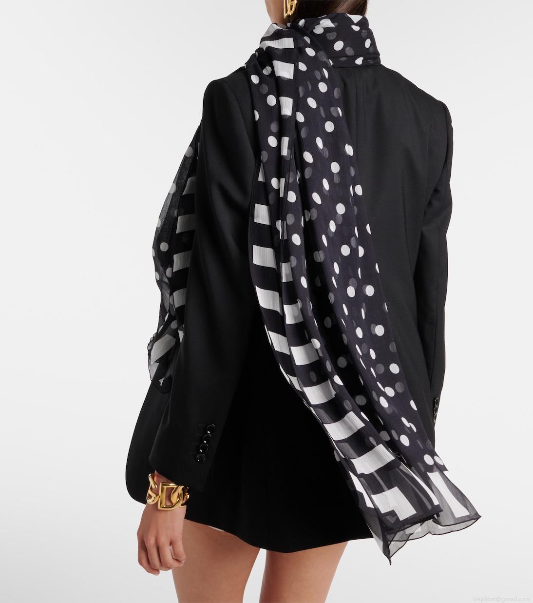 Dolce&GabbanaStriped silk chiffon scarf