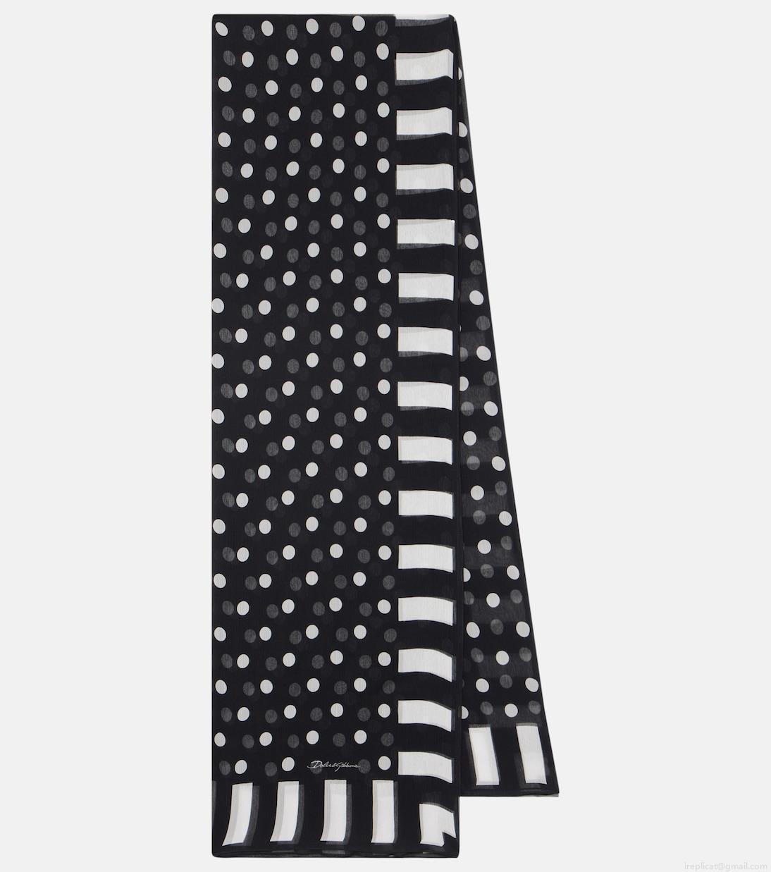 Dolce&GabbanaStriped silk chiffon scarf