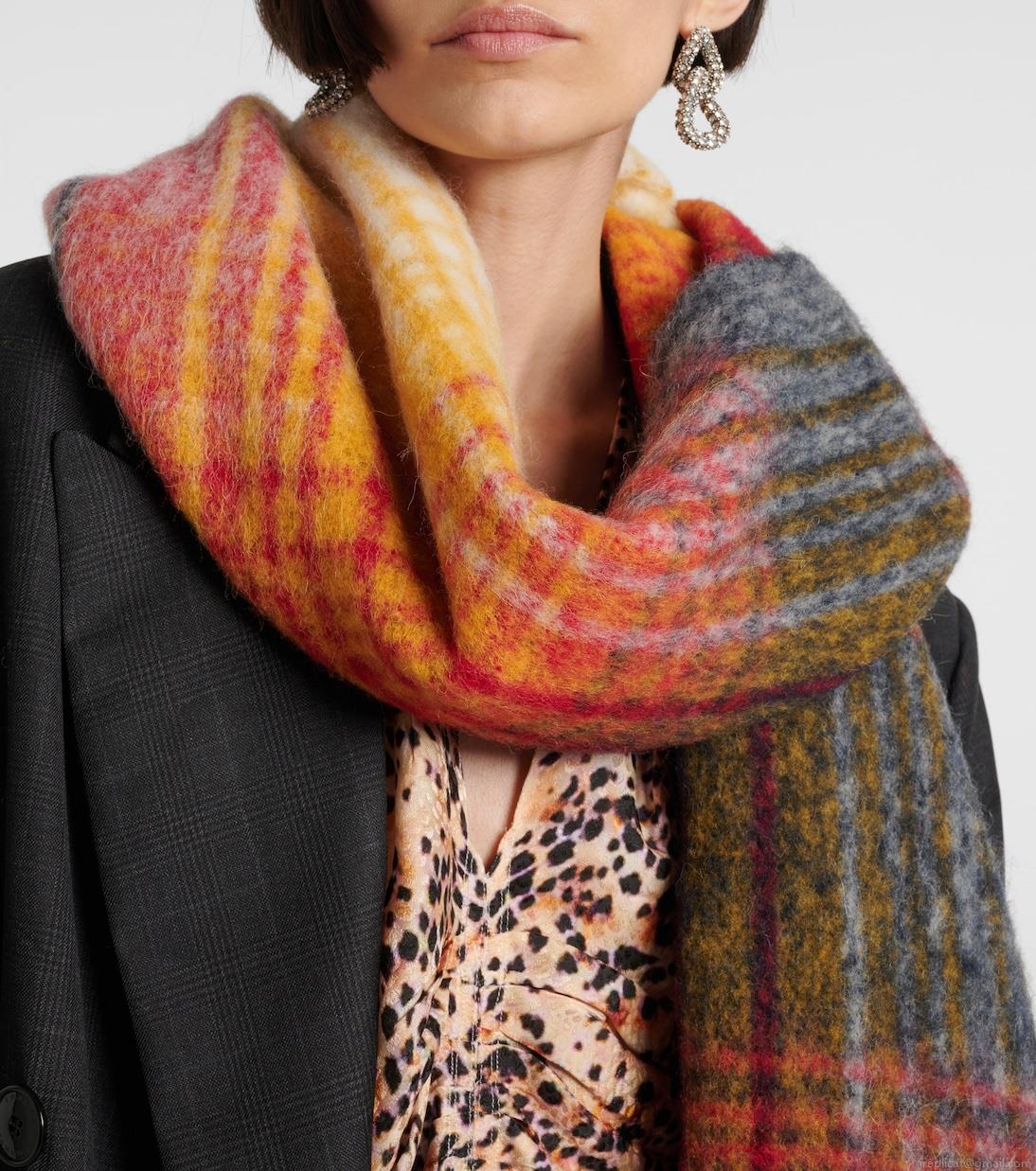 Isabel MarantFirny checked wool-blend scarf