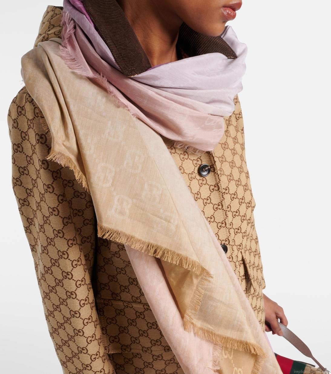 GucciGG cotton and silk jacquard scarf