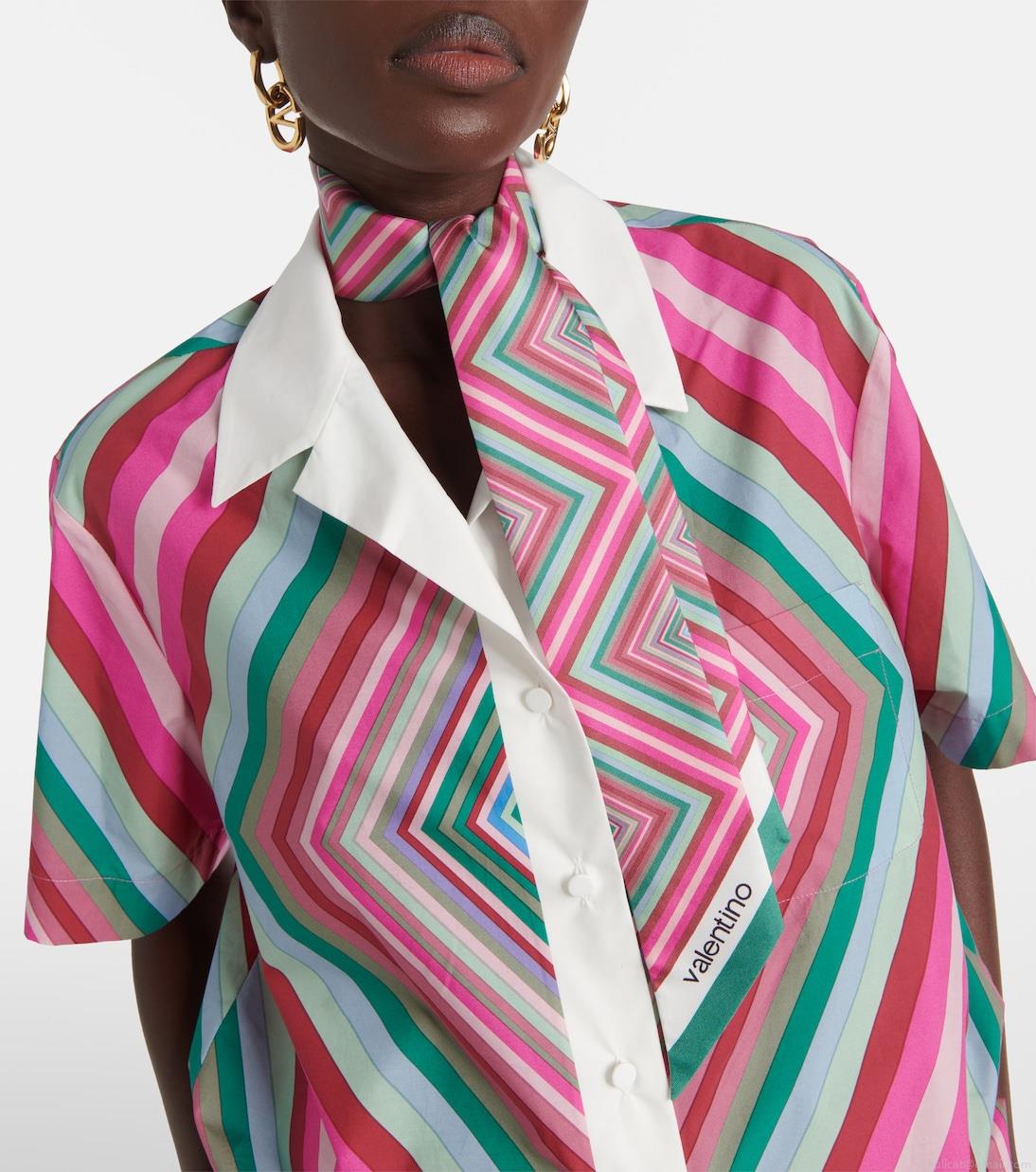 ValentinoChevron silk twill scarf