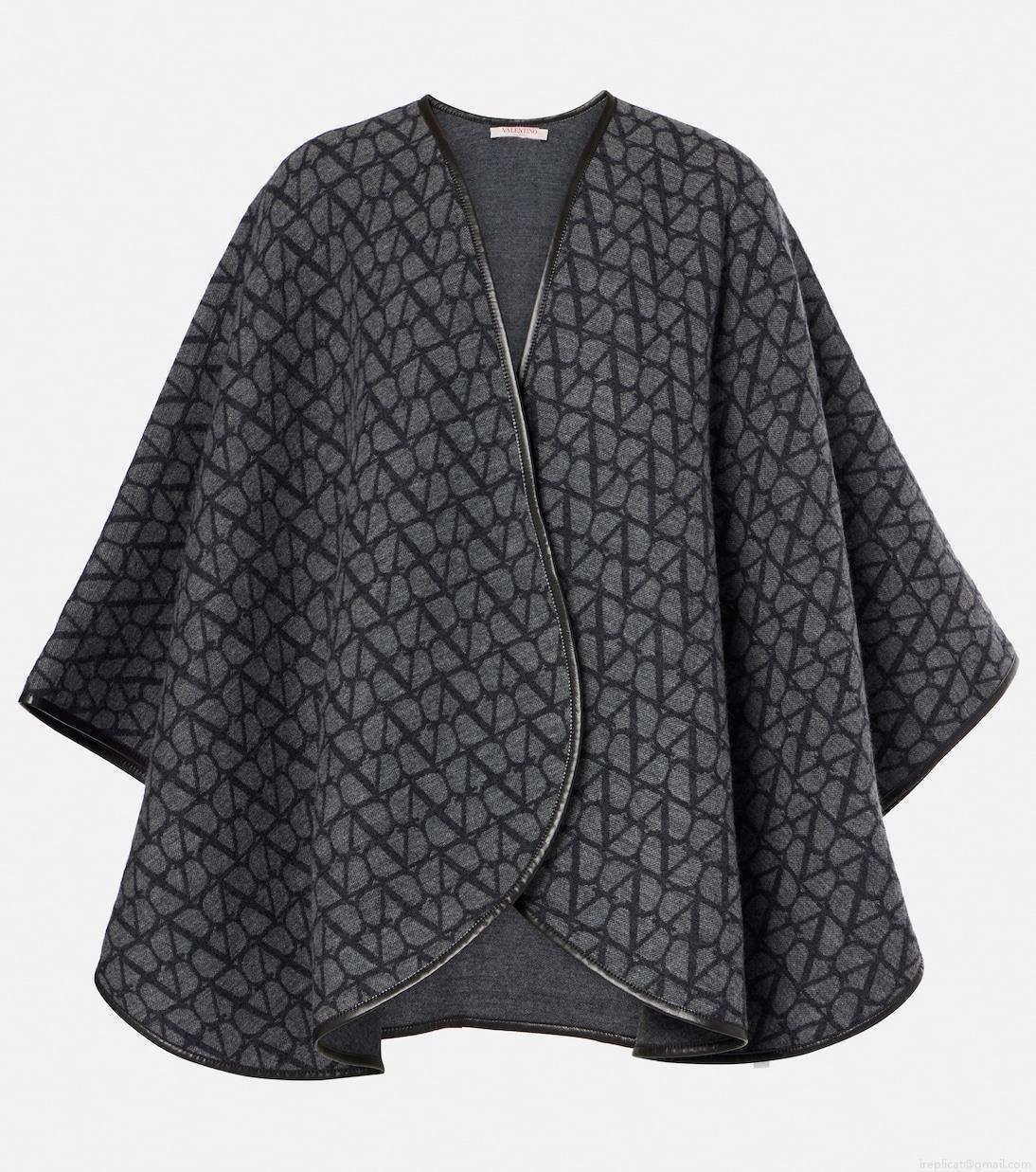 ValentinoToile Iconographe wool and cashmere poncho