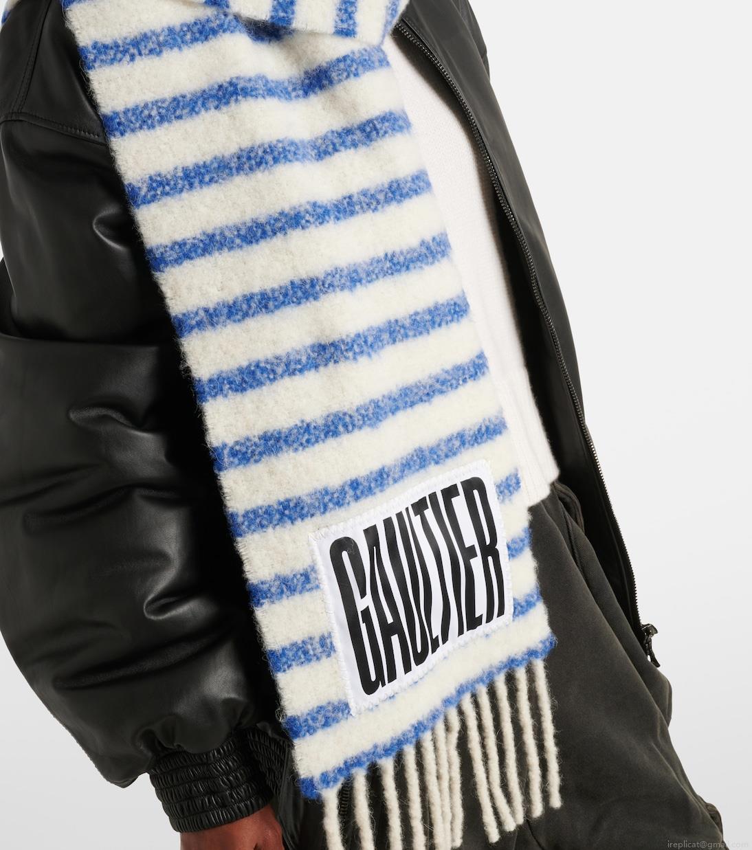 Jean Paul GaultierStriped wool-blend scarf