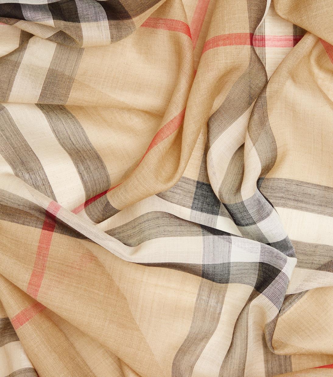 BurberryBurberry Check wool and silk scarf