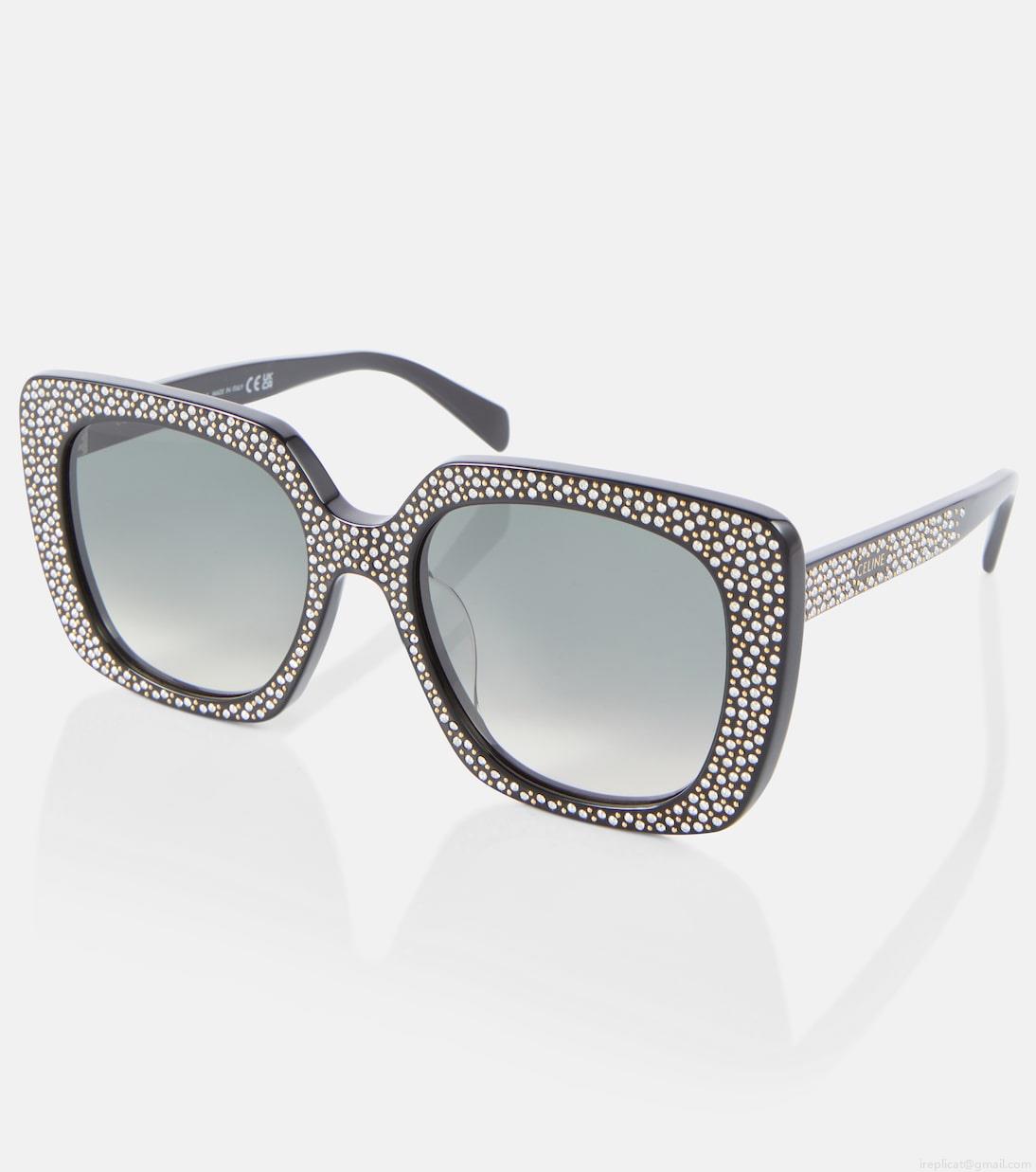 Celine EyewearEmbellished square sunglasses