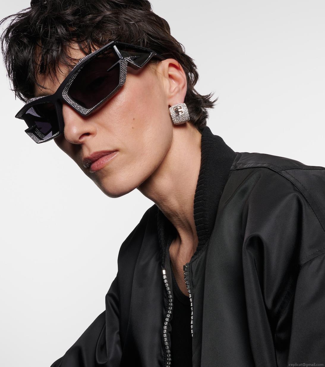 GivenchyGiv Cut crystal-embellished shield sunglasses