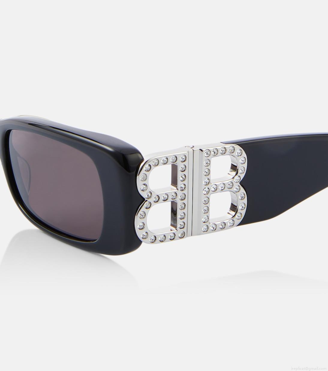 BalenciagaDynasty embellished rectangular sunglasses