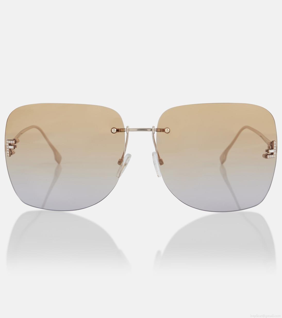 FendiFendi First Crystal square sunglasses