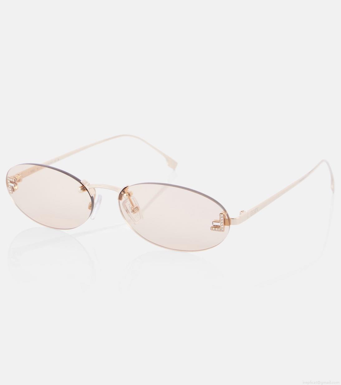 FendiFendi First Crystal oval sunglasses