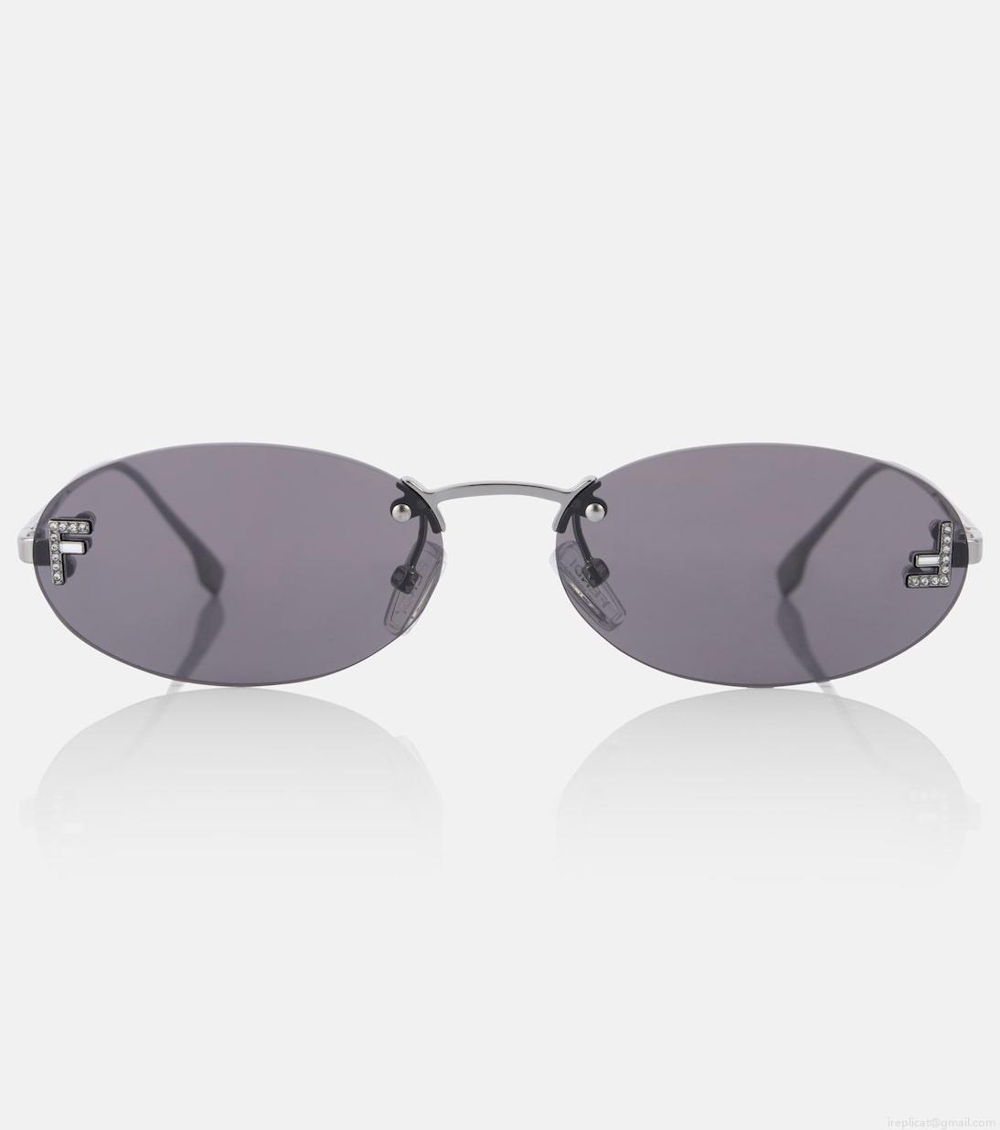 FendiFendi First Crystal oval sunglasses